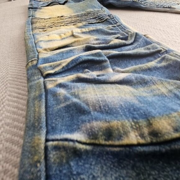 Waimea Jeans Men's Size W32 L32 Slim Fit Light Blue Moto Biker Y2K Style M4249DF - Picture 13 of 16